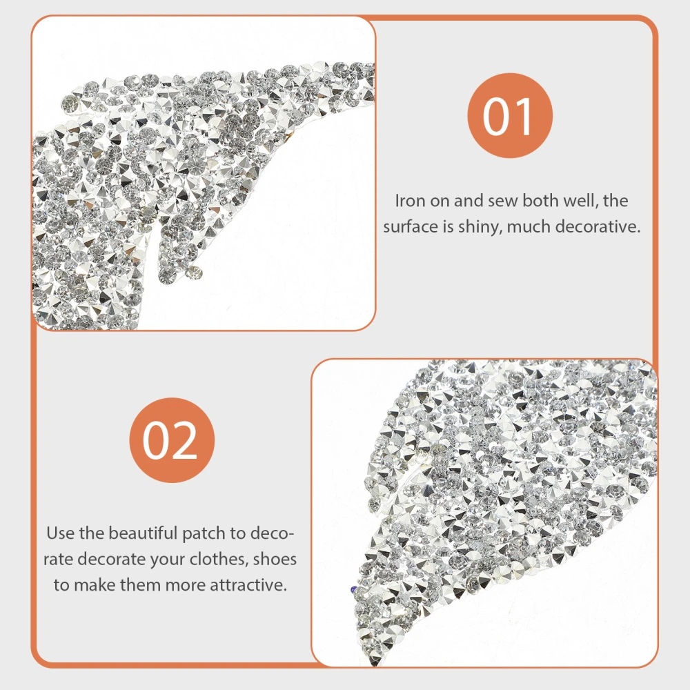 Leaf Shape Rhinestone Applique DIY Clothing Accessory Garments Bags DIY Applique