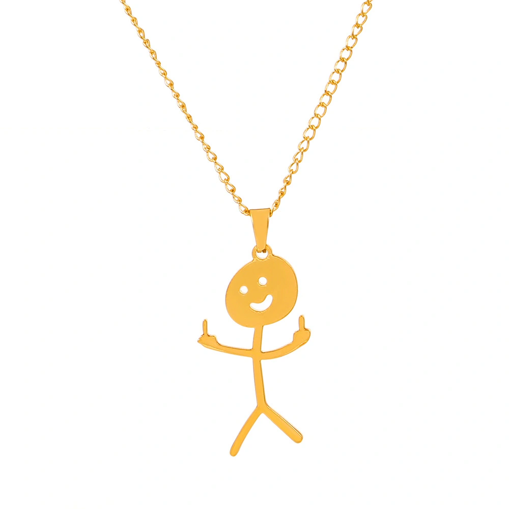 4pcs Doodle Necklace Pendant Necklace Matchstick Men Pendant Necklace Friendship Jewelry