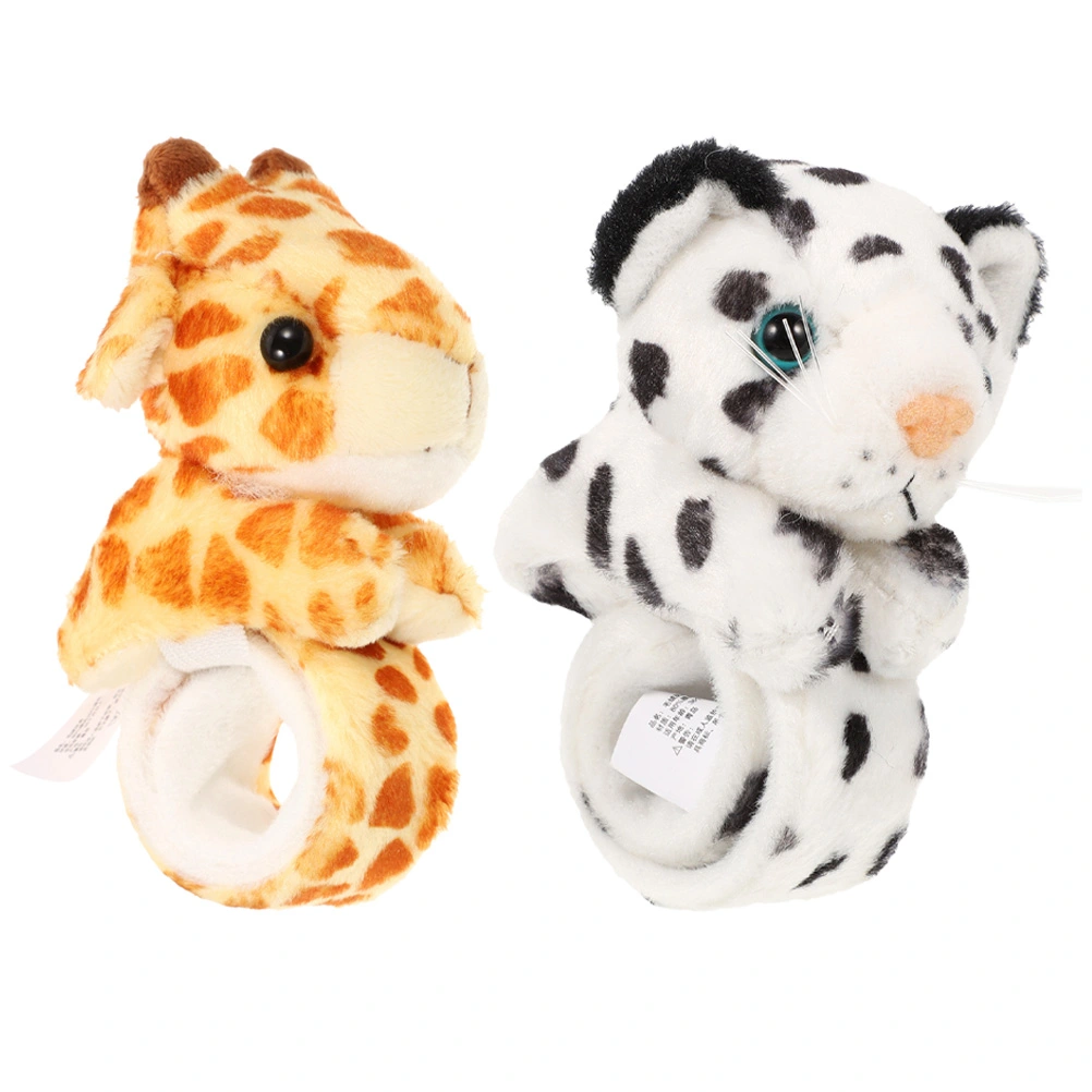 2pcs Animal Slap Bracelet Animal Shape Kids Slap Bracelet Stuffed Animal Band