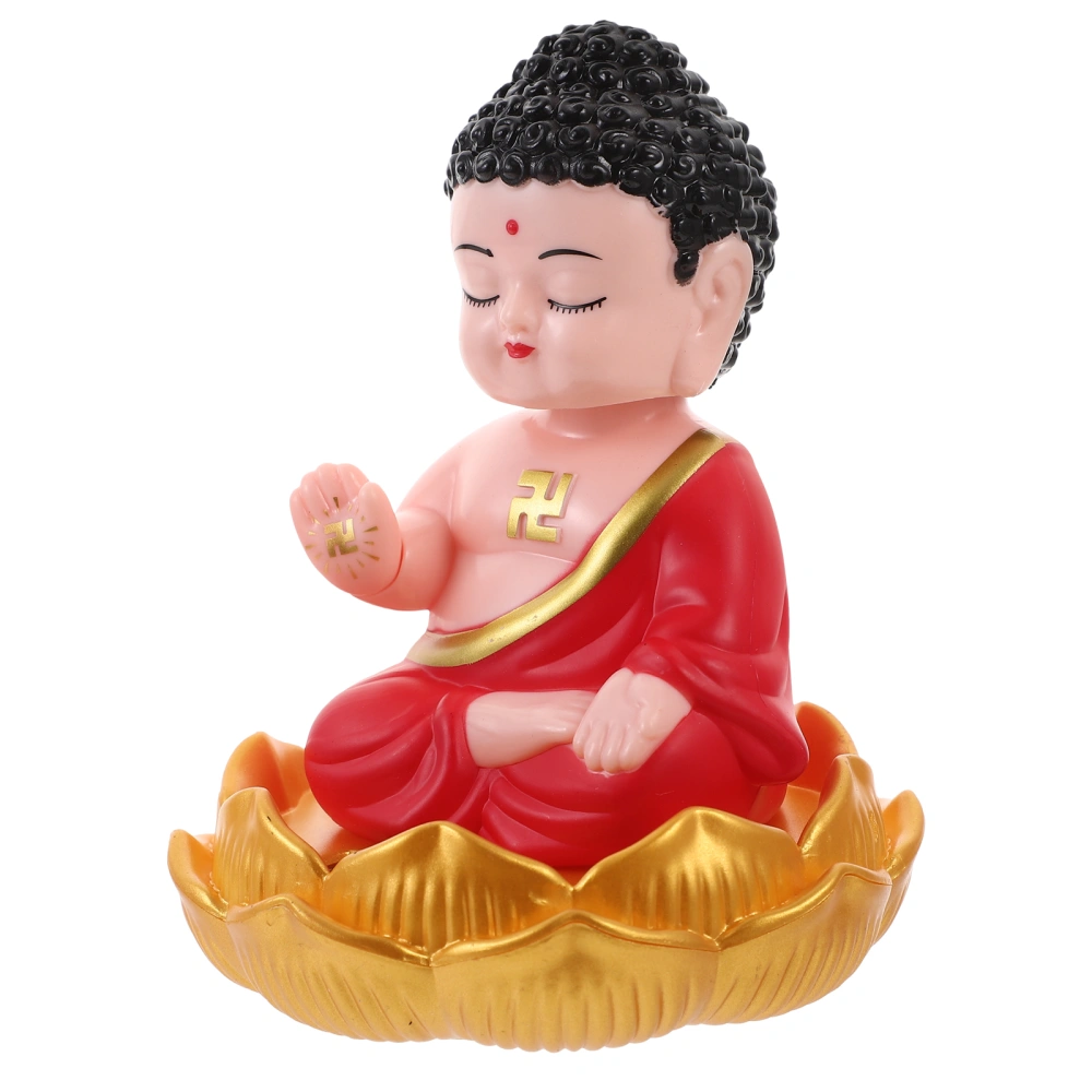 Solar Power Nodding Buddha Figurine Buddha Ornament Car Interior Decoration