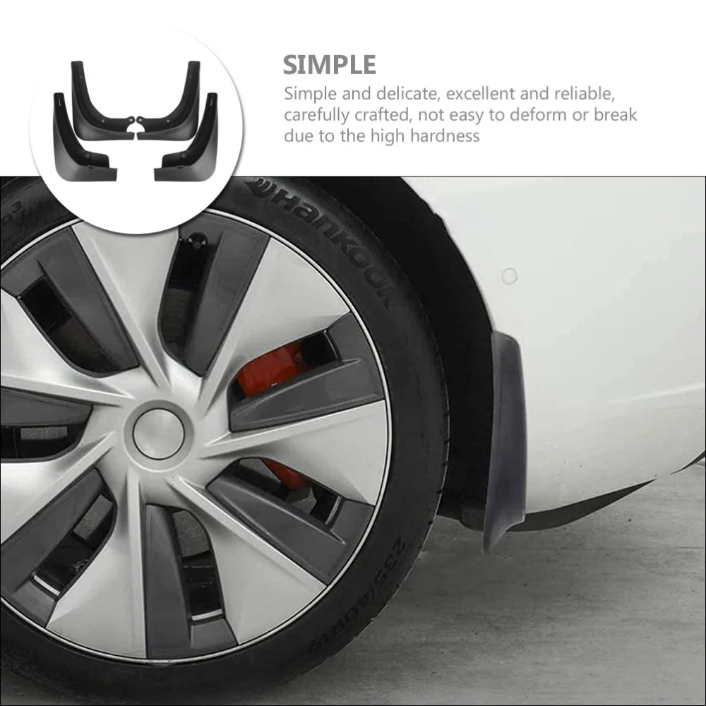 4pcs Mud Flap Compatible For Model 3 Car Wheel Splash Guard Exterior Supply