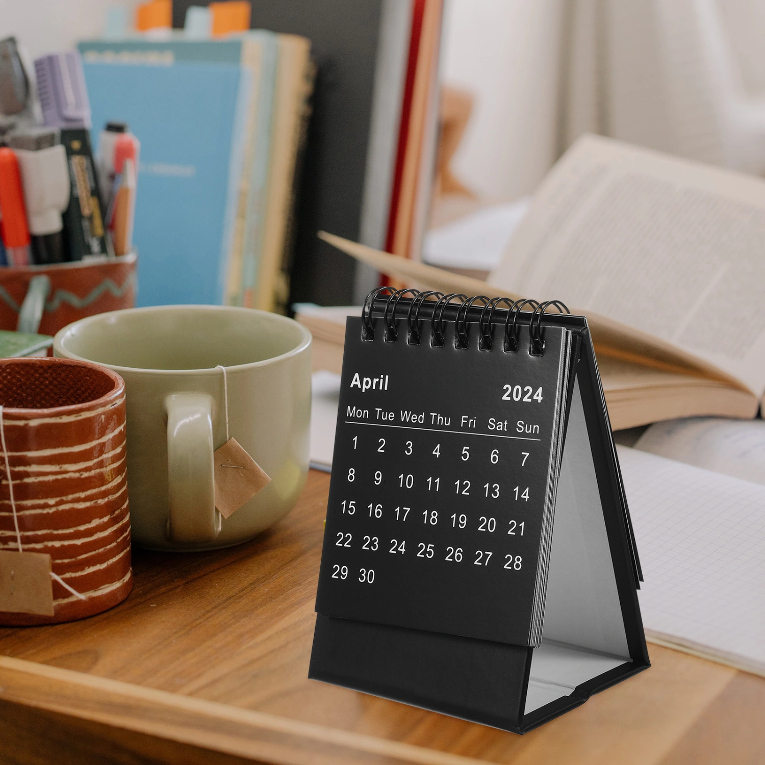 Mini Desk Calendars 2024 2025 Flip Calendar Standing Desk Calendar for Home Office