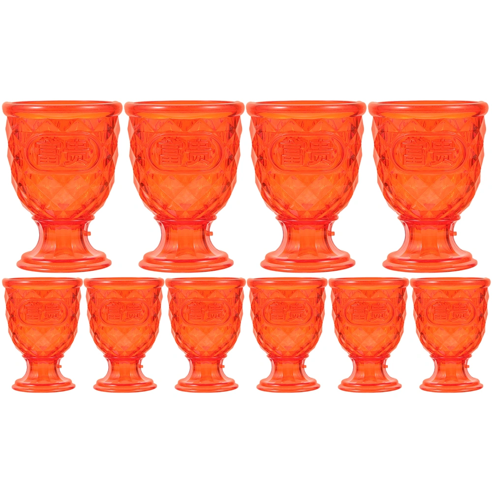 10pcs Chinese Wedding Wine Cups Plastic Small Wine Cups Mini Liquor Cups Goblet