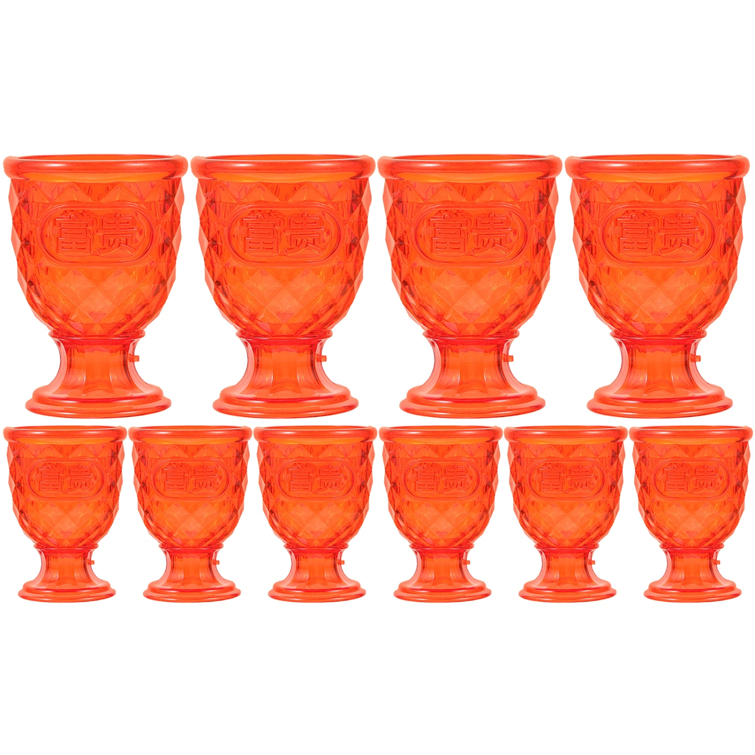 10pcs Chinese Wedding Wine Cups Plastic Small Wine Cups Mini Liquor Cups Goblet