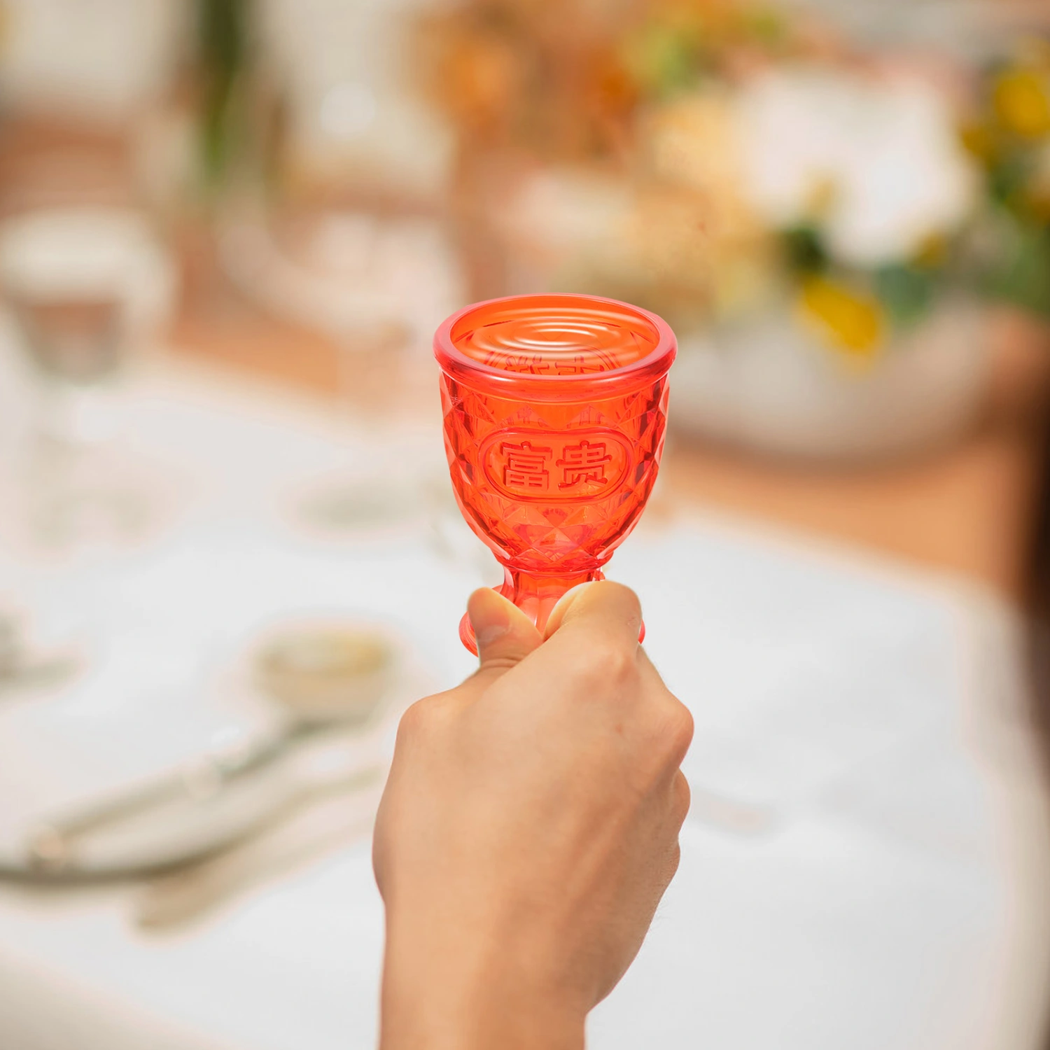 10pcs Chinese Wedding Wine Cups Plastic Small Wine Cups Mini Liquor Cups Goblet