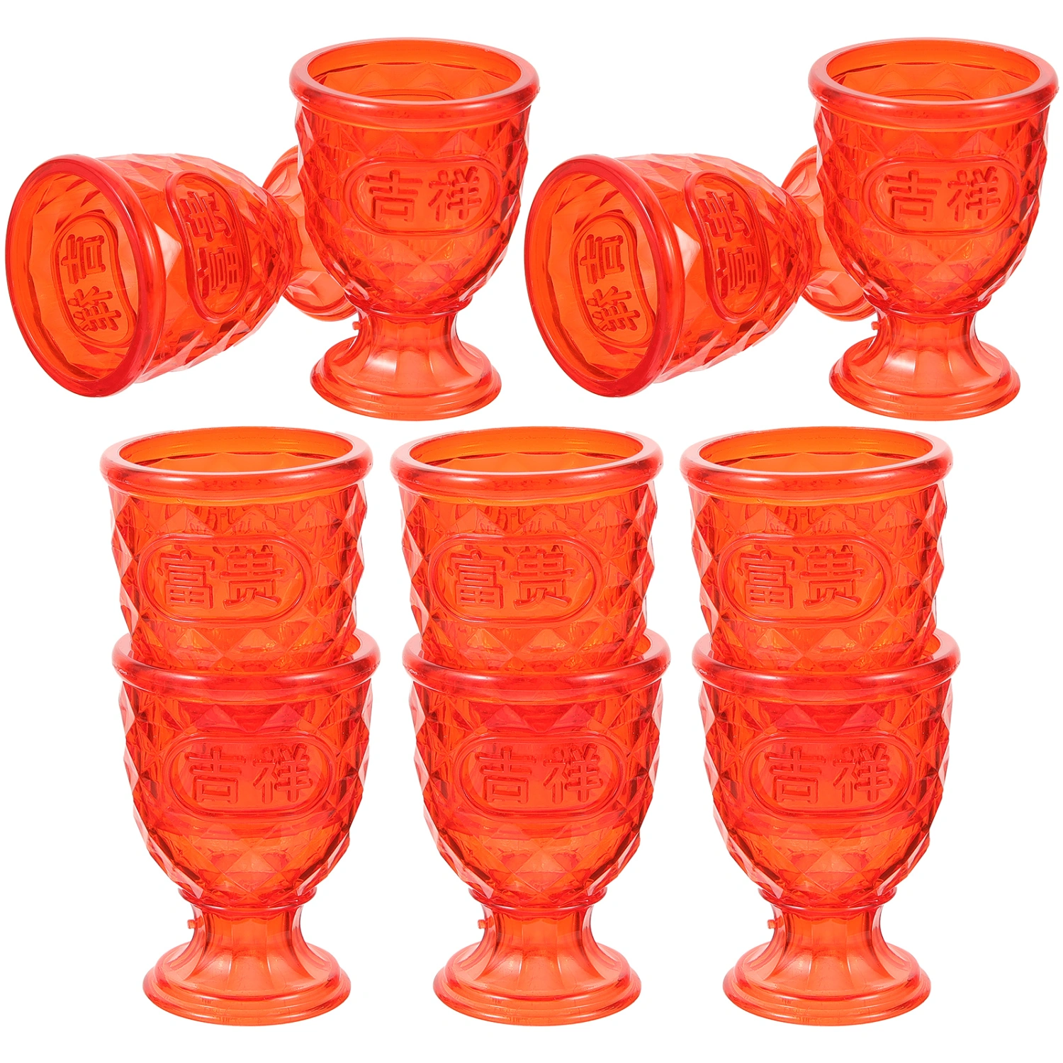 10pcs Chinese Wedding Wine Cups Plastic Small Wine Cups Mini Liquor Cups Goblet