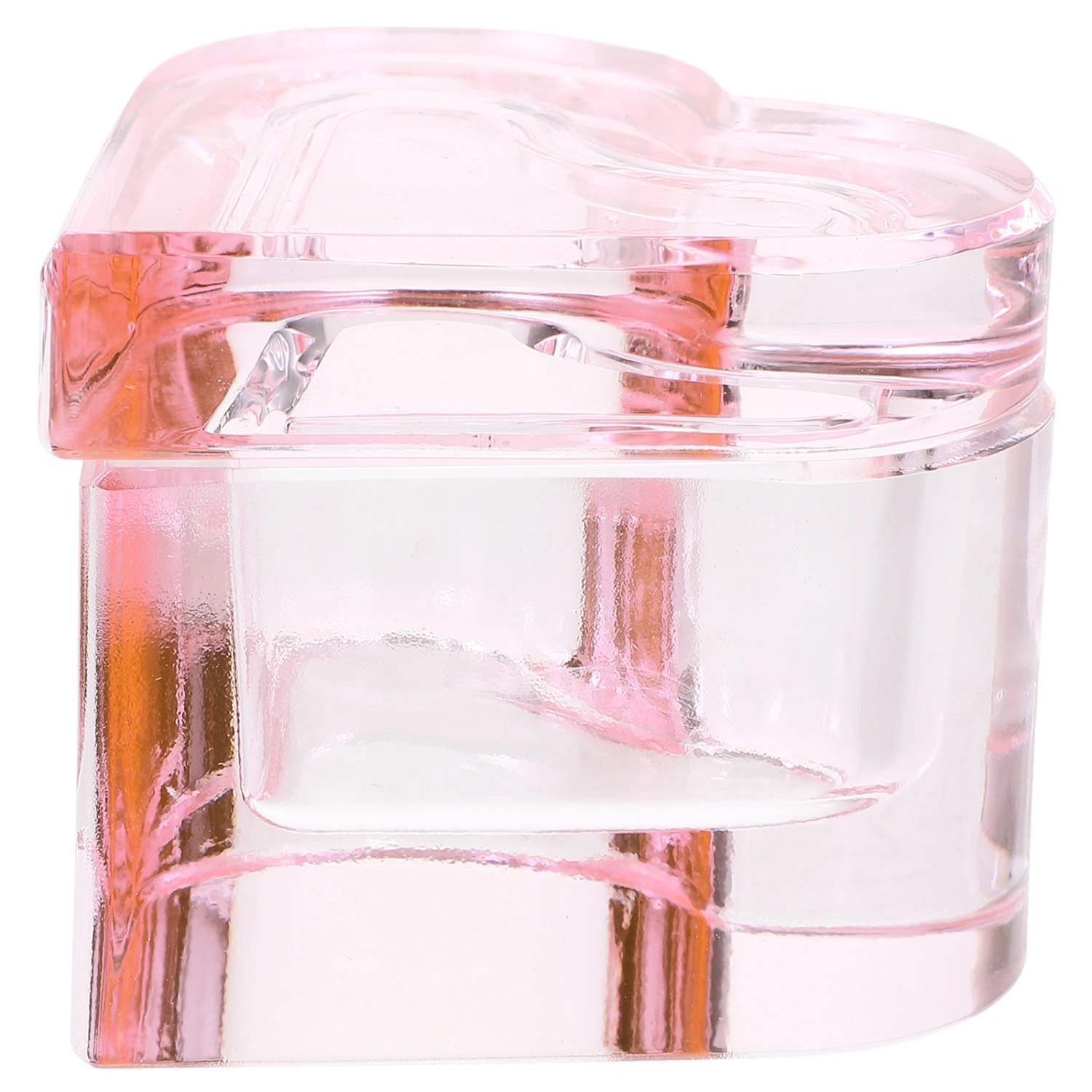 Heart Shape Nail Art Dish Manicure Nail Cup Crystal Glass Nail Dish with Lid