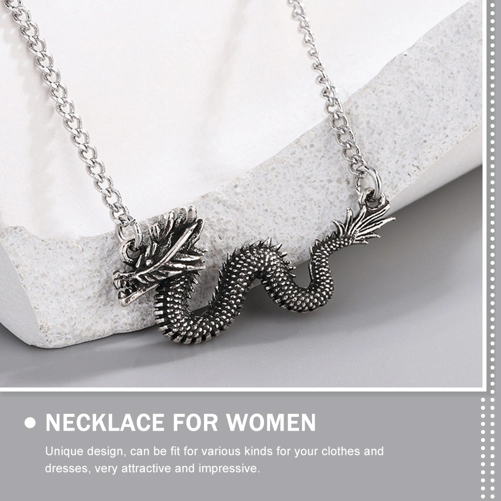 Dragon Necklace Chinese Style Dragon Charm Necklace Men Pendant Necklace