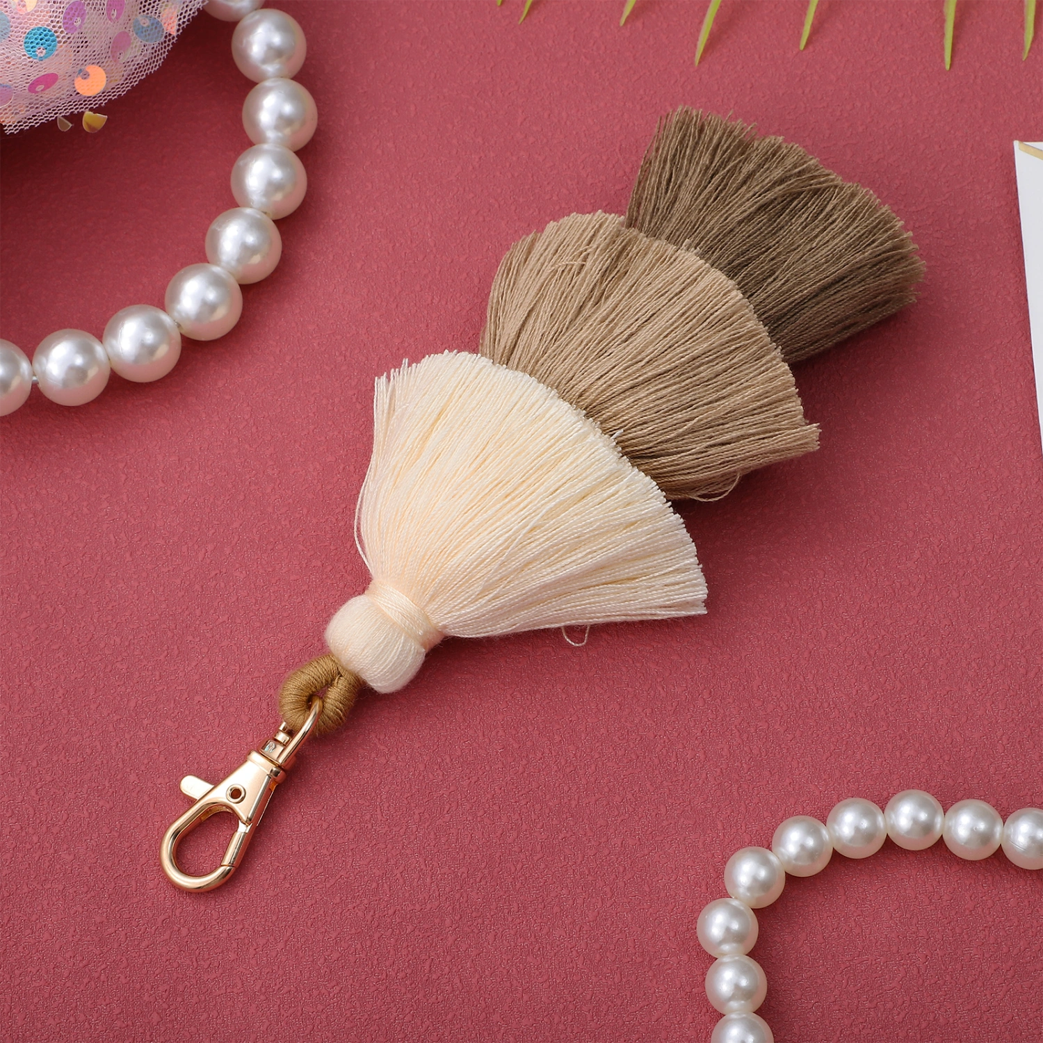 Tassels Charm for Bag Keychain Multi-layered Fringe Pendant Decoration for Wallet Purse