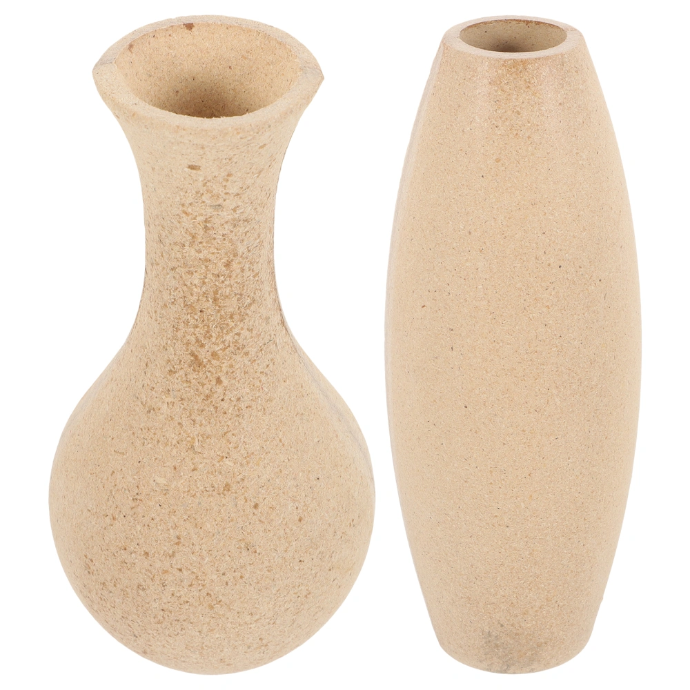 2pcs Unfinished Vase Wooden Flower Vase Handmade Floral Vase Natural Flower Container