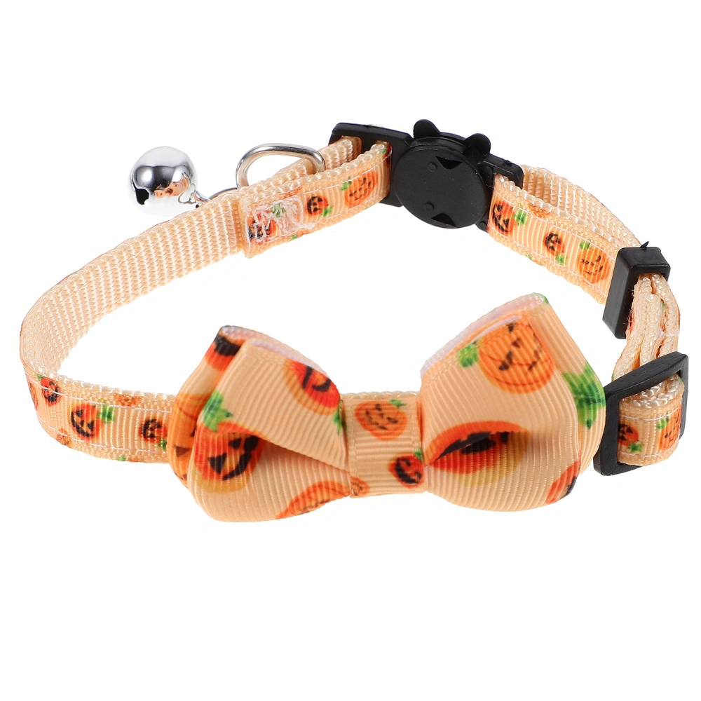 Halloween Cat Collar Adjustable Dog Collar Halloween Elements Pet Collar with Bell