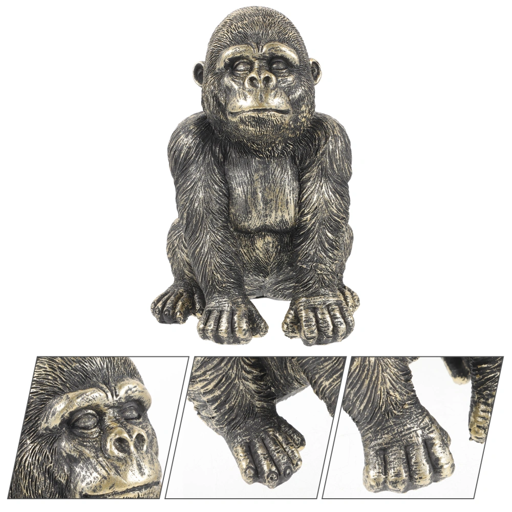 Home Gorilla Figurine Living Room Gorilla Decor Resin Gorilla Adornment Office Desktop Decor