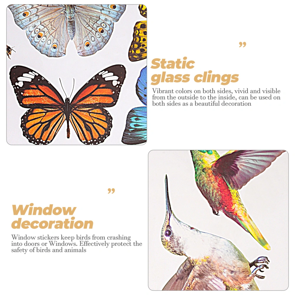 1 set of Window Clings Anti-Collision Window Clings Hummingbird Butterfly Design Window Decals