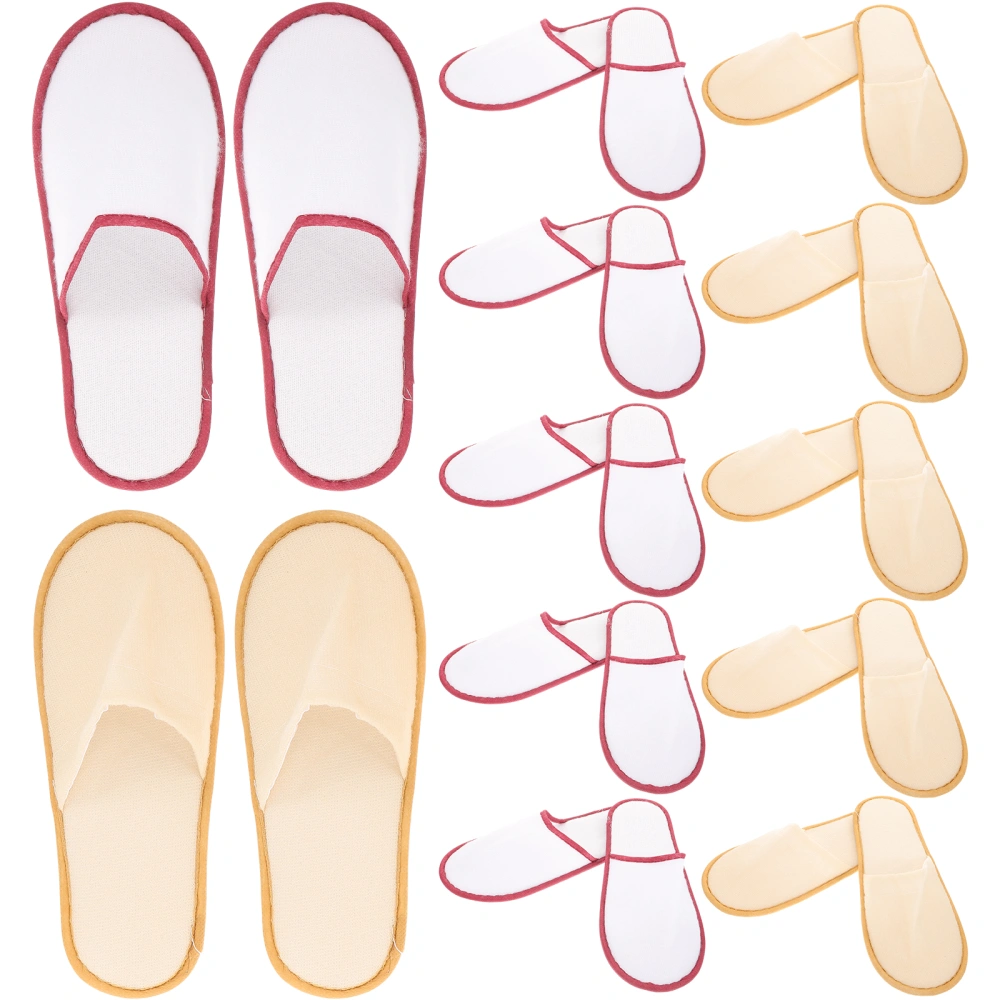 6 Pairs Disposable Slippers Fleece Guest Slippers Home Slippers Hotel Spa Slippers