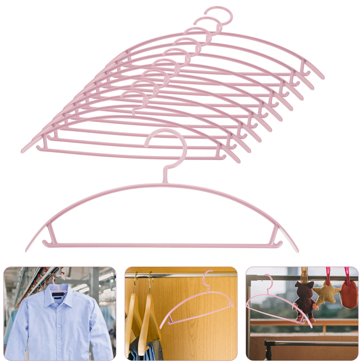 10pcs Plastic Hangers Nonslip Suit Hangers Space Saving Clothes Hangers Clothing Hangers