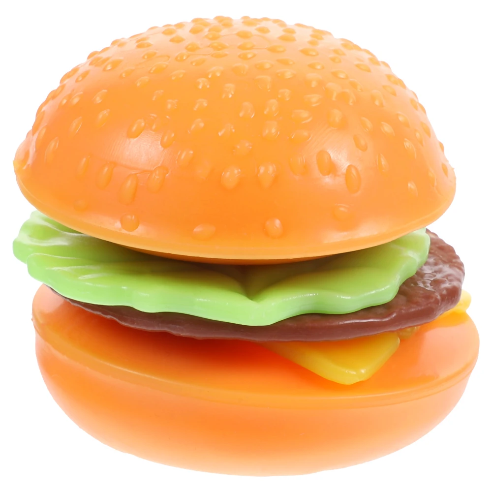 Hamburger Shaped Decompression Toy Elastic Squeeze Hand Toy Stress Relief Hamburger Toy