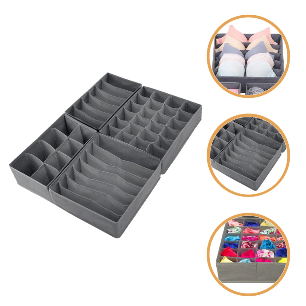 4pcs Foldable Underwear Drawer Organizers Fabric Closet Drawers Organizers Dividers Storage Box for Bras Briefs Socks