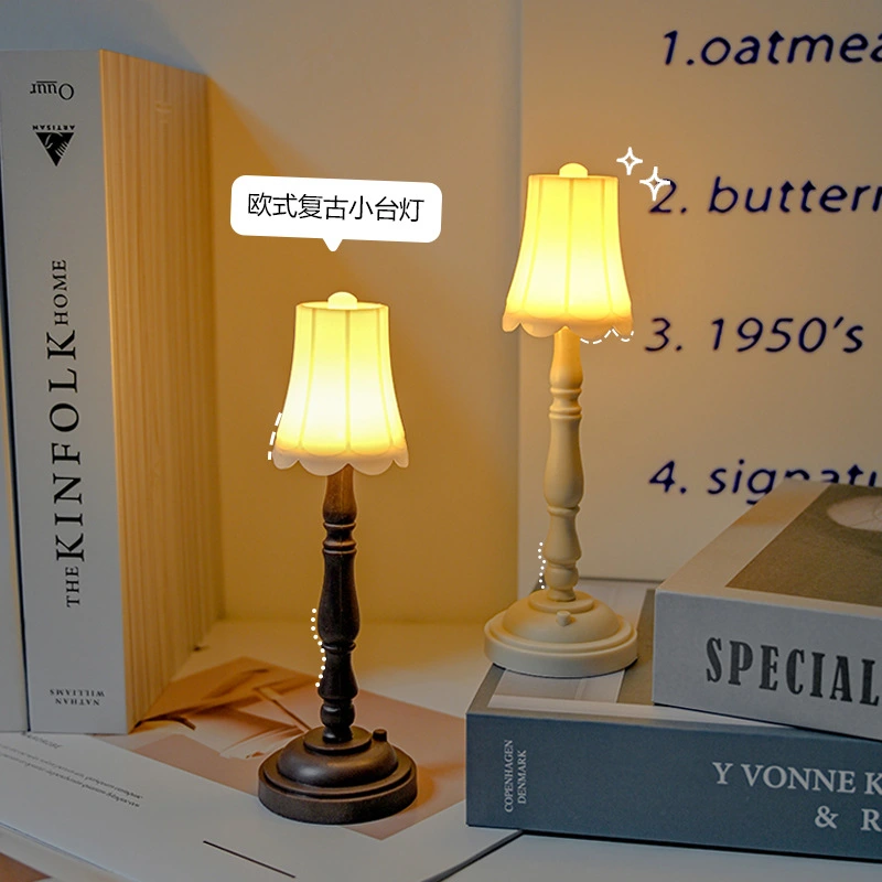 2Pcs Bedside Night Light Village Style Desk Light Household Night Lamp Home Decoration for Bedroom