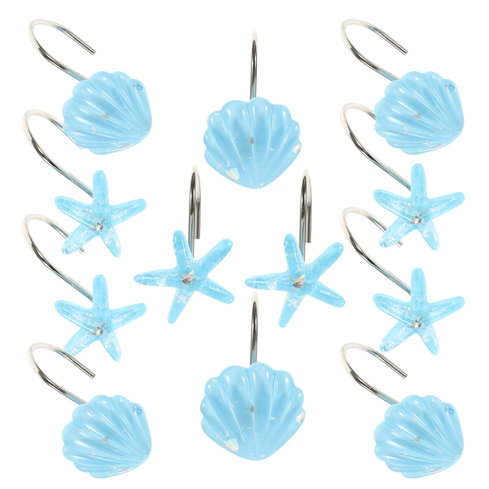 1 box of Shower Curtain Hooks Bath Decorative Curtain Hooks Bathroom Accessory