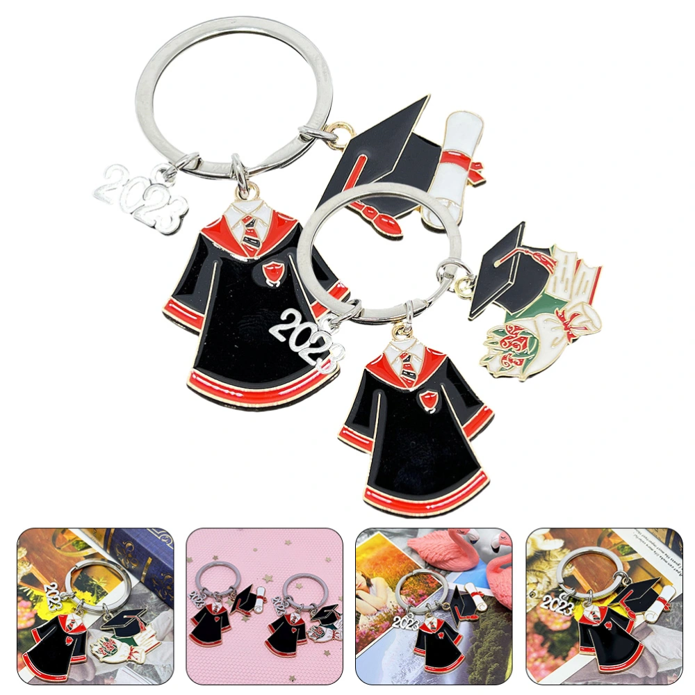 2pcs Graduation Keychain Metal Grad Theme Key Chain Keyring for Graduating Students