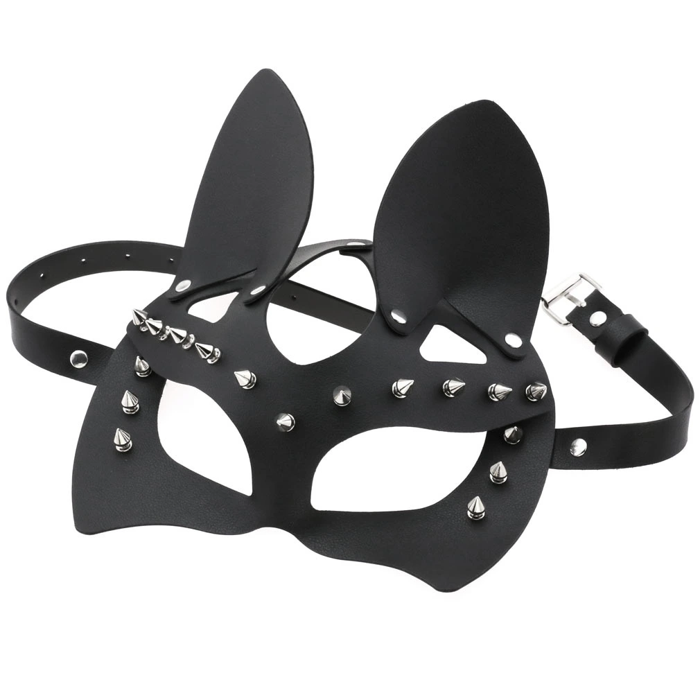 2pcs Masquerade Party Mask Props Festival Halloween PU Mask Half Face Mask