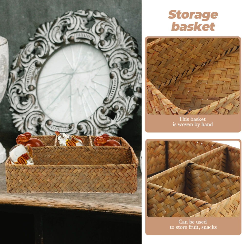 Hand Woven Storage Basket Sundries Storage Woven Basket Snack Serving Basket for Party