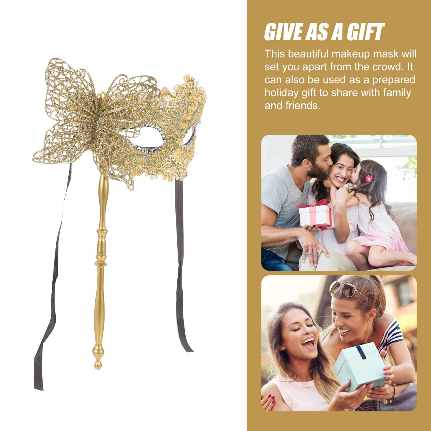 Masquerade Mask With Stick Fancy Dress Mask Dancing Party Mask Prom Mask for Women