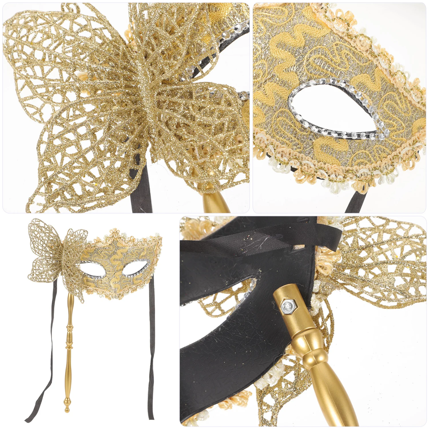 Masquerade Mask With Stick Fancy Dress Mask Dancing Party Mask Prom Mask for Women