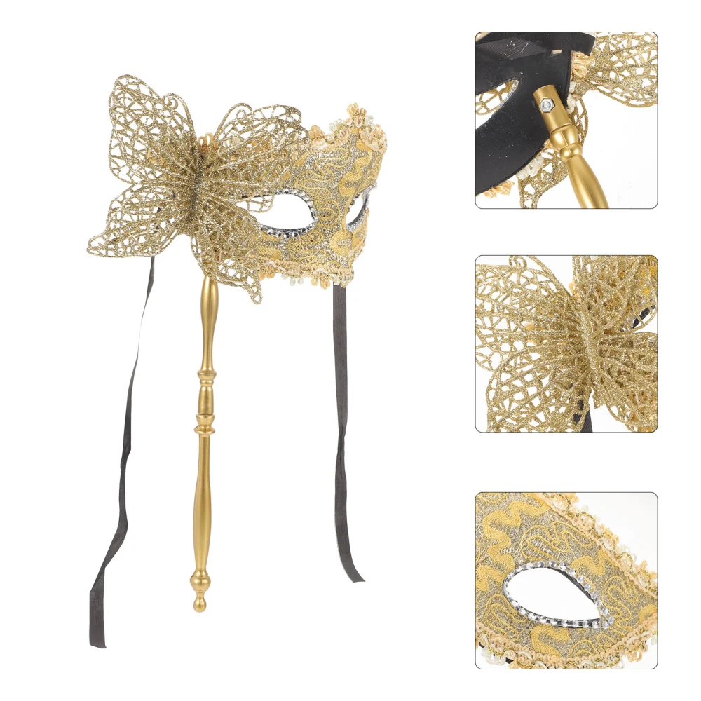 Masquerade Mask With Stick Fancy Dress Mask Dancing Party Mask Prom Mask for Women