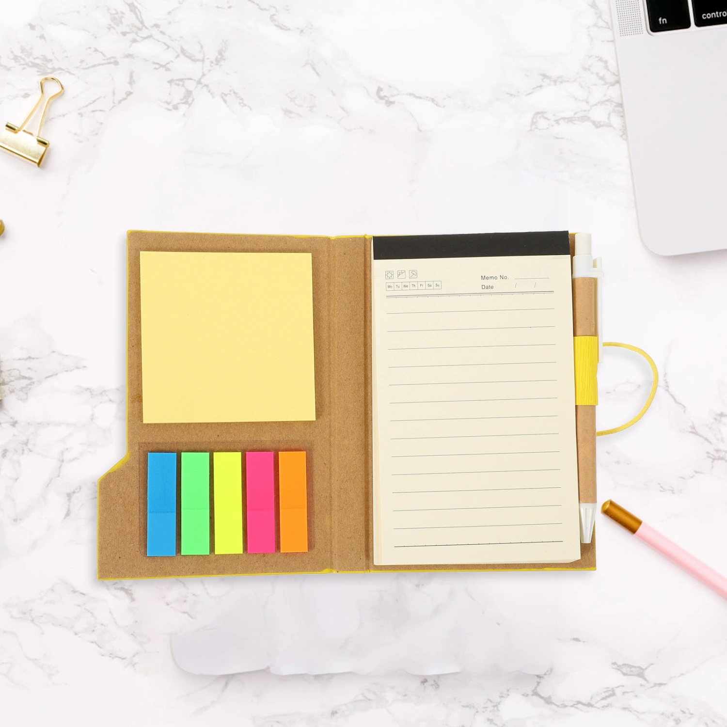 1 Sets of Simple Notepad with Pen Sticky Planning Notebook Students Smooth Writing Notepad