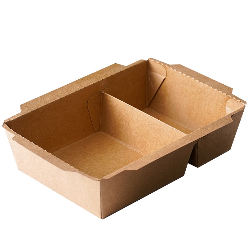 10pcs Paper Snack Boxes French Fires Favor Boxes 2-compartment Salad Containers