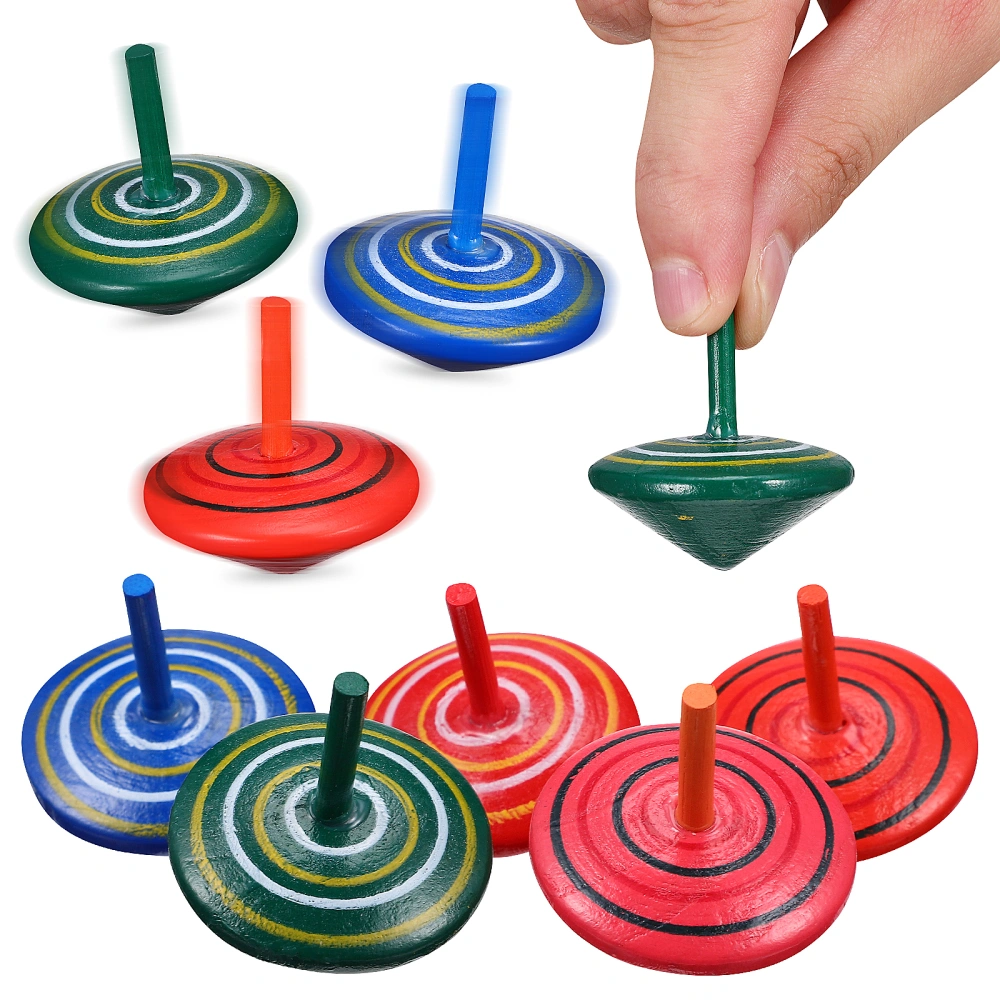 15pcs Wooden Gyro Toys Rotating Tops Toys Small Gyro Playthings Colored Gyro Toys Educational Toys