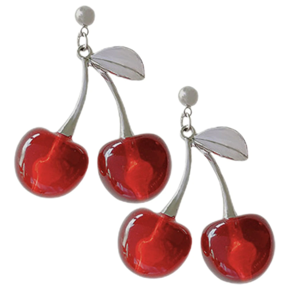 1 Pair Cherry Earrings Fruits Earrings Dangle Earrings Ear Jewelry for Women Girls
