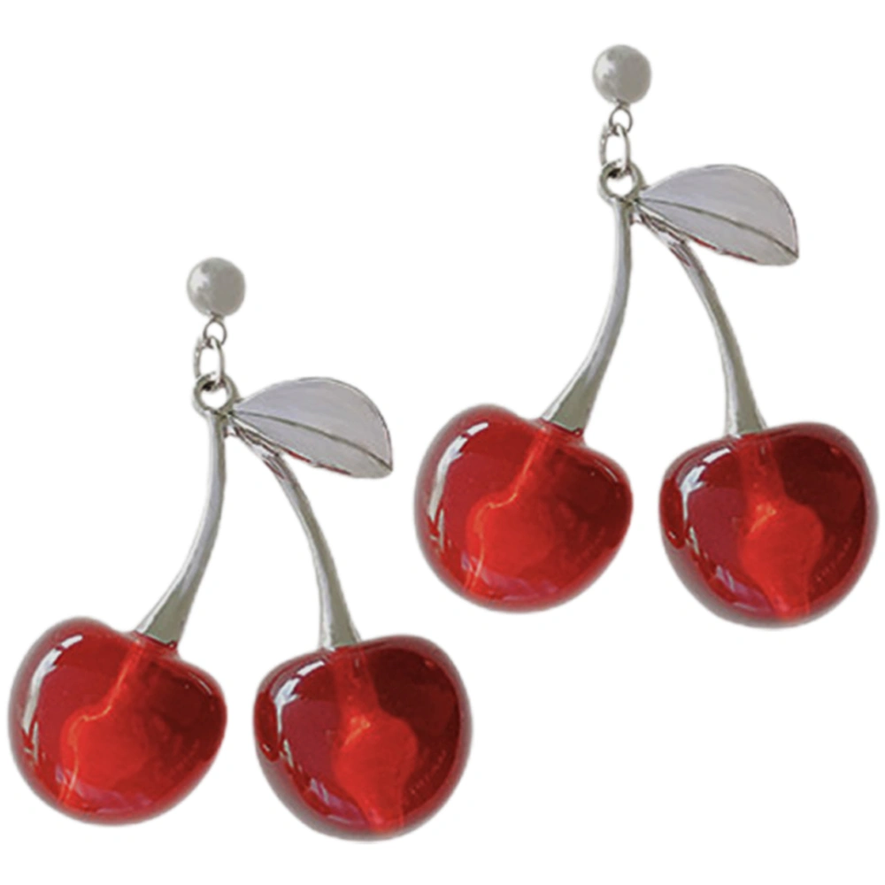 1 Pair Cherry Earrings Fruits Earrings Dangle Earrings Ear Jewelry for Women Girls