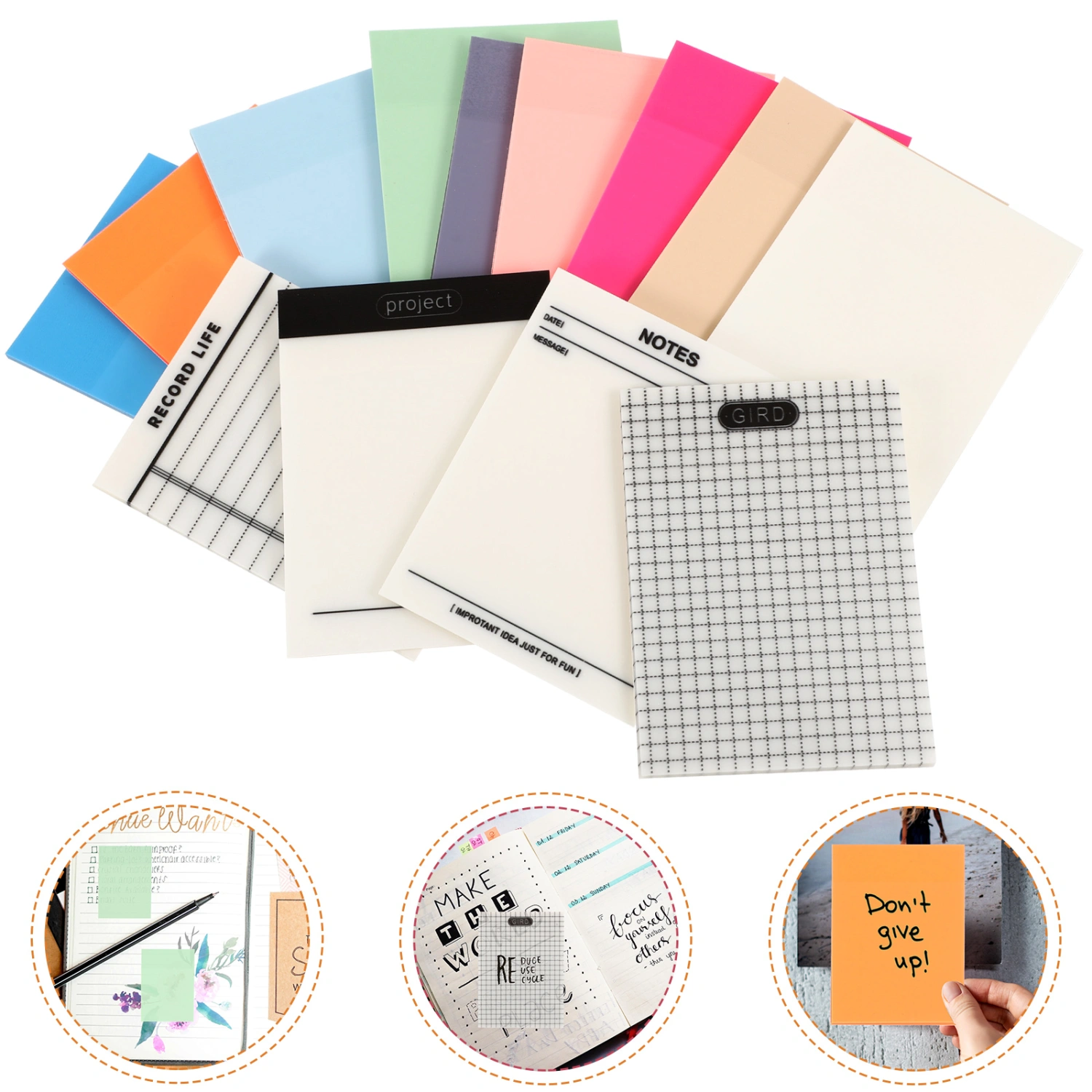 13 Books of Portable Note Pads Multi-function Memo Stickers Book Annotation Stickers