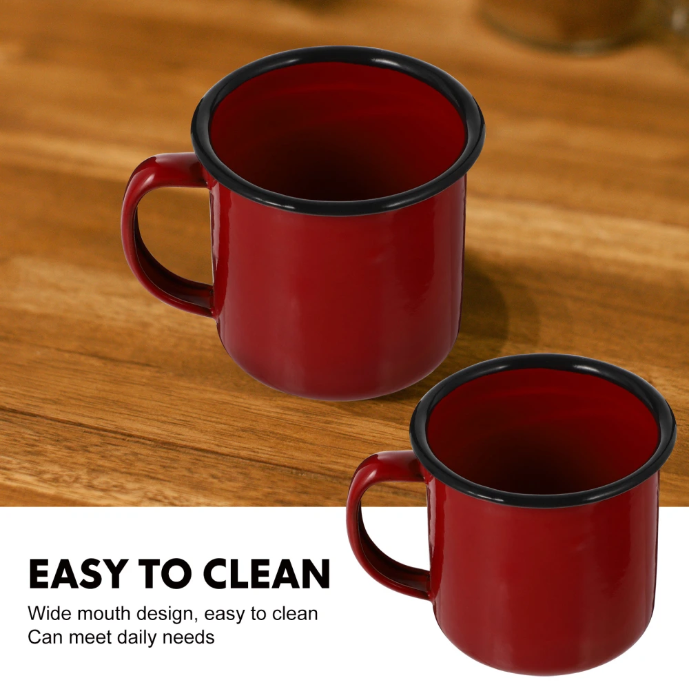 2Pcs Enamel Mugs Camping Mugs Enamel Coffee Tea Mug Drinking Cups for Office Travel