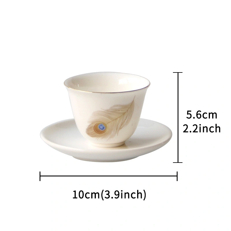 1 set of Ceramic Teacup Tea Cup with Saucer Ceramic Drinking Cup Vintage Cup