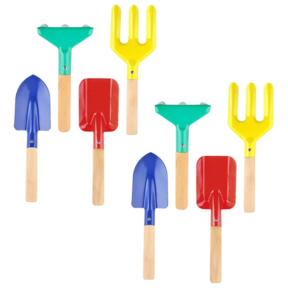 1 set of Garden Trowel Garden Hand Tool Digging Transplanting Shovel Metal Trowel Fork Rake