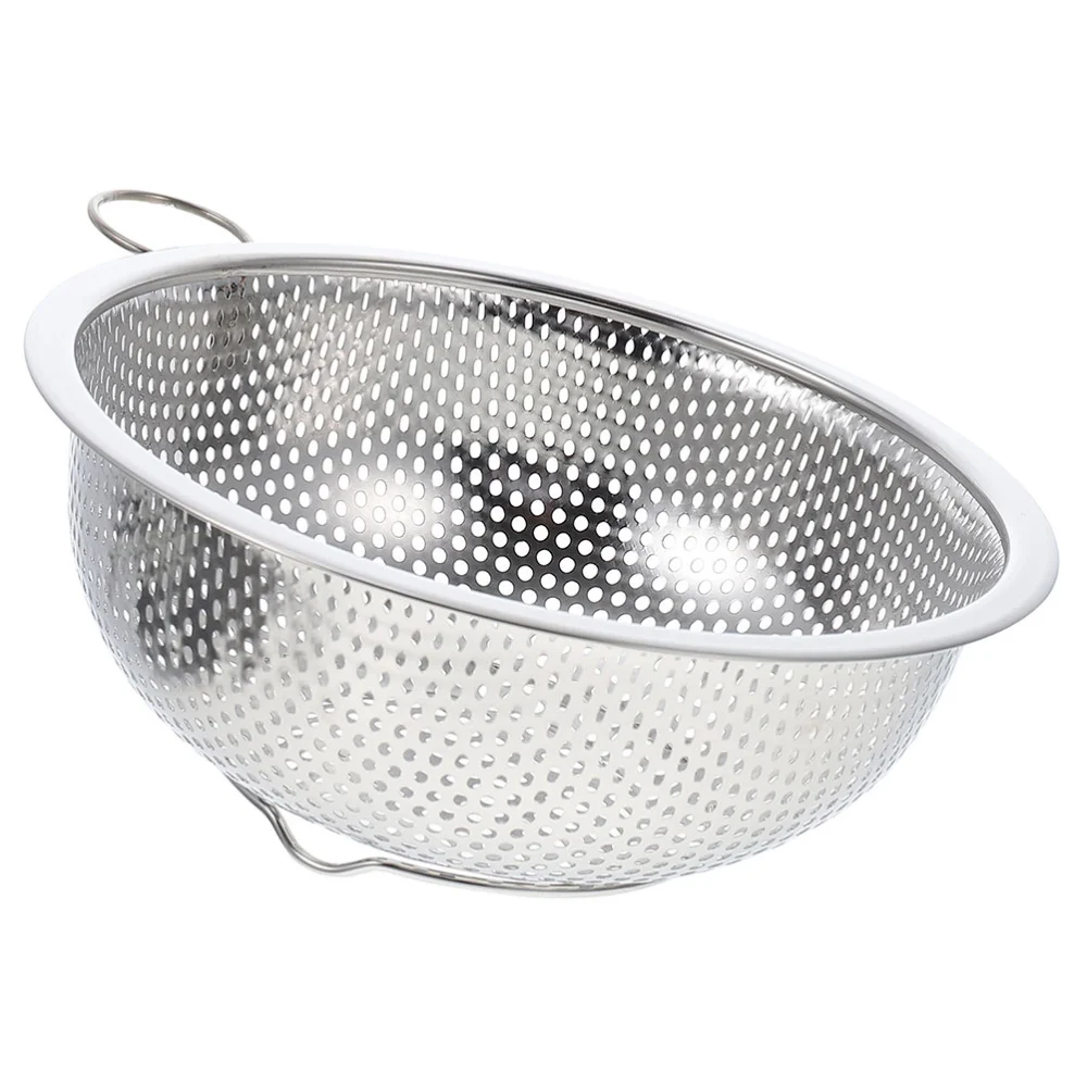 Stainless Steel Colander Rice Strainer Vegetable Drain Basket Rice Washing Basket