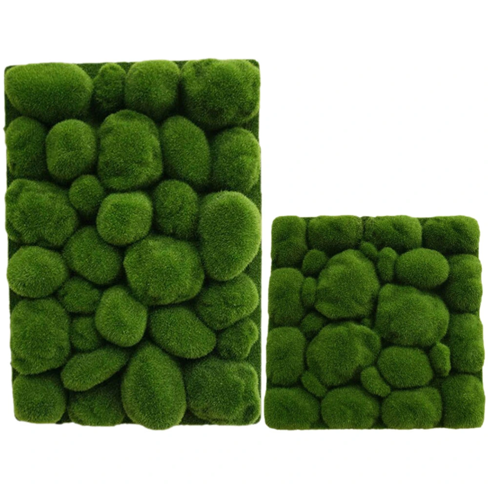 2Pcs Artificial Moss Board Fake Moss Mat Artificial Turf Micro Landscape Accessory Fake Moss Decor