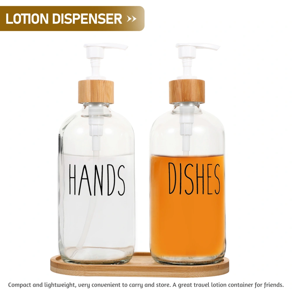 1 Set Glass Soap Dispenser Bottle Refillable Liquid Hand Dispenser Empty Lotion Bottles with Tray