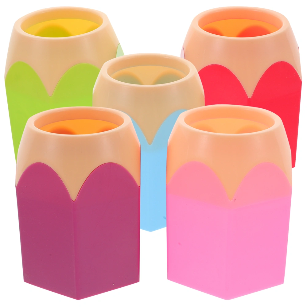 6pcs Pencil Shaped Storage Cups Classroom Pencil Dispenser Cute Pen Holders