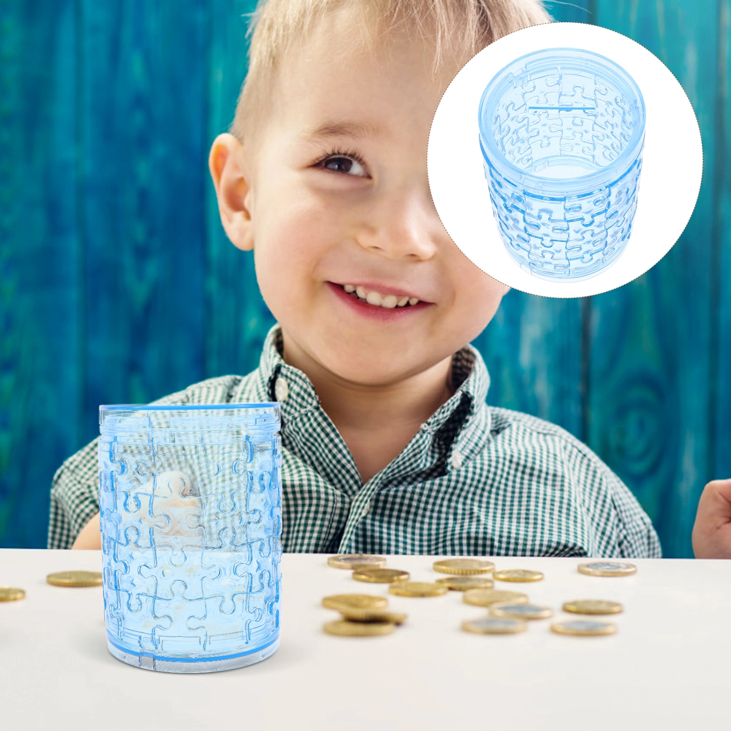 Puzzle Piggy Bank Desktop Transparent Coin Container Desktop Piggy Bank Household Money Bank