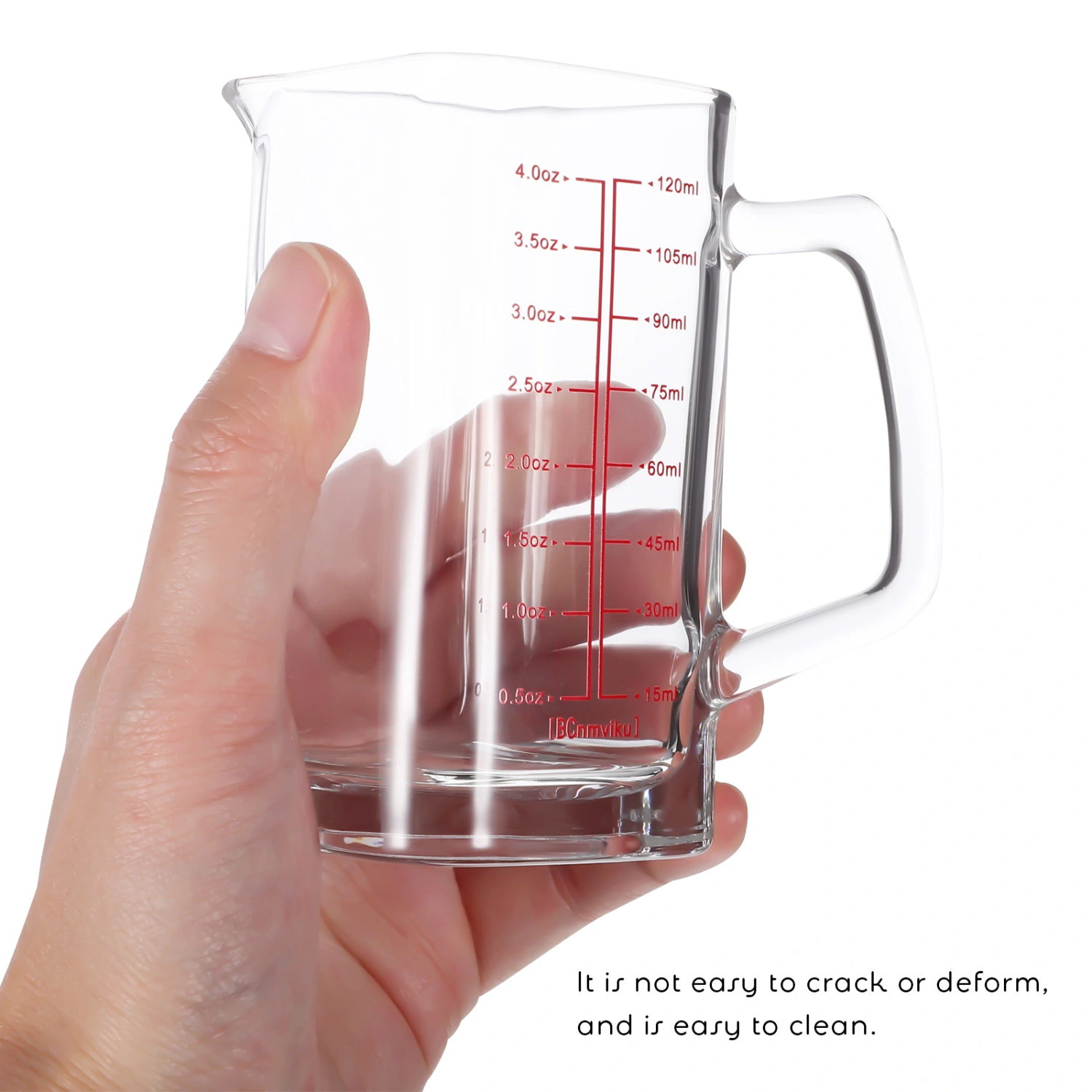 Glass Measuring Cups 4 Ounce/120ML Transparent Coffee Mug Liquid Containers with Handle for Home Office