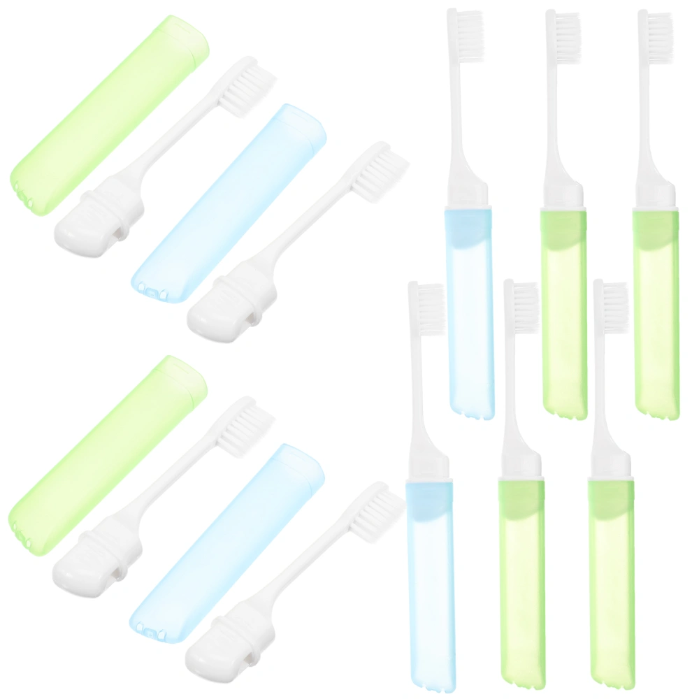 10pcs Soft Bristles Toothbrushes Folding Toothbrushes Travel Portable Toothbrushes