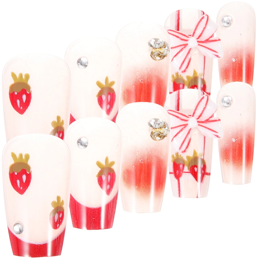 1 Set Women Press on Nails Women Fake Nails Cute Nails Stickers Teen Girls Manicure Supplies