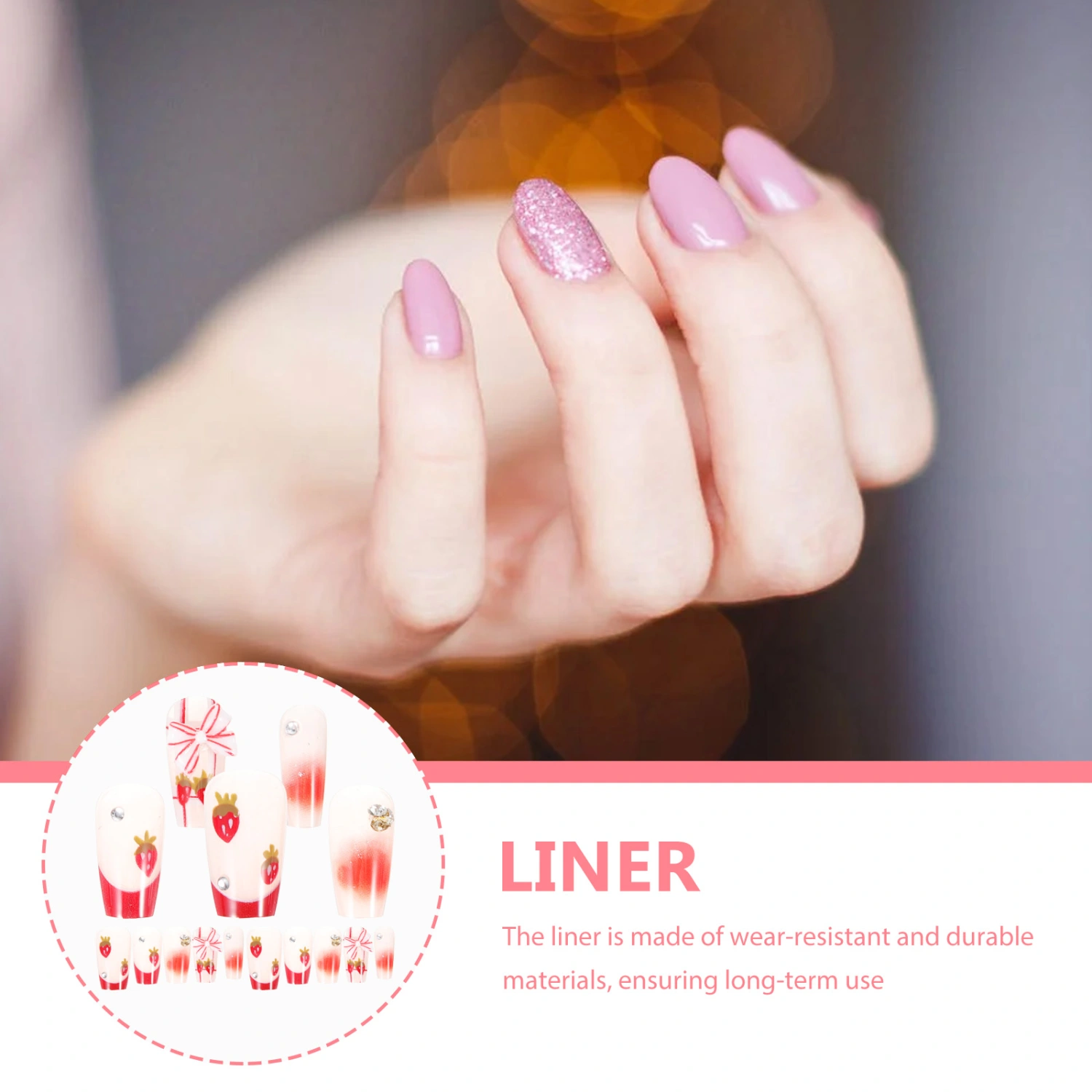 1 Set Women Press on Nails Women Fake Nails Cute Nails Stickers Teen Girls Manicure Supplies