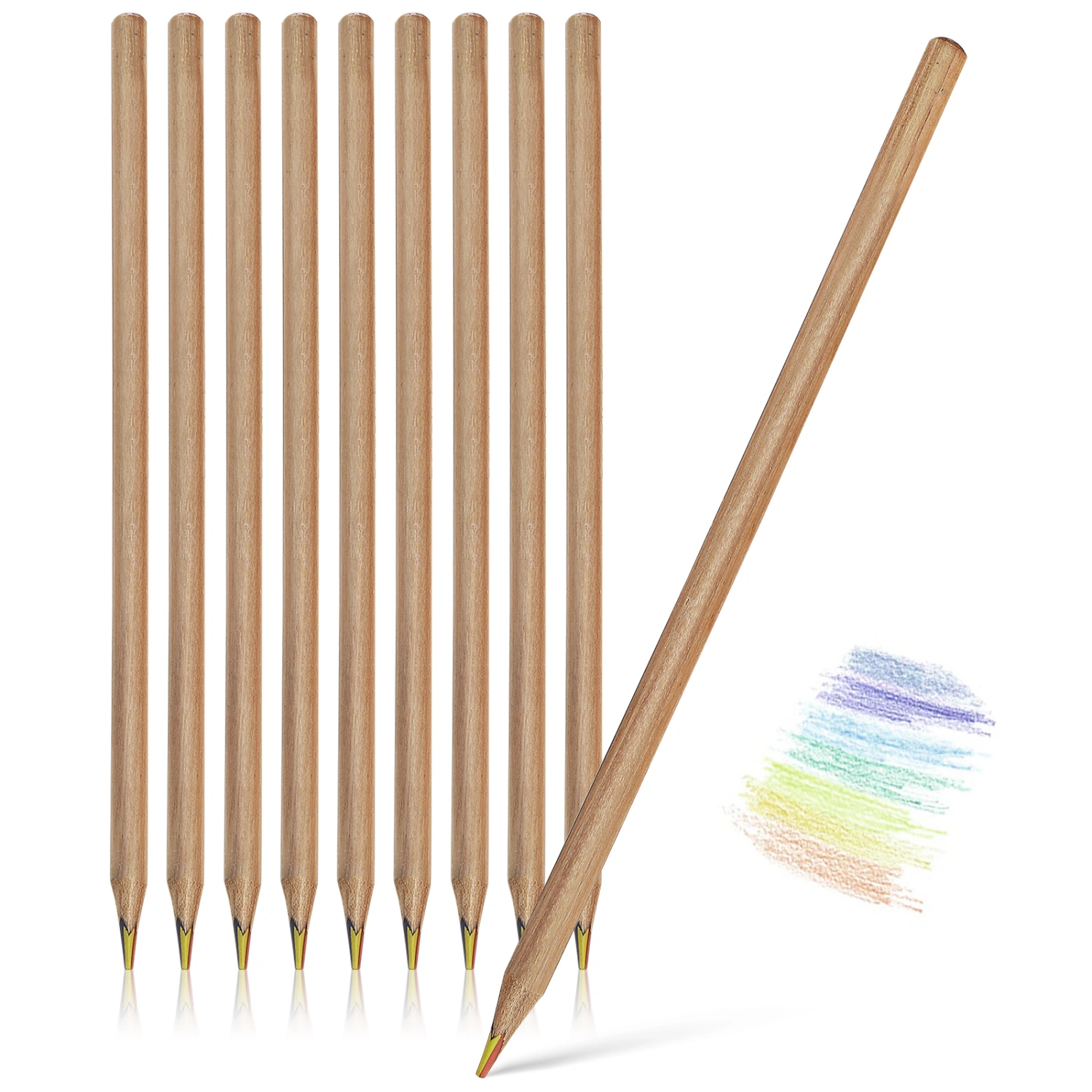 10 Pcs Rainbow Colorful Pencils Multicoloured Pencils Assorted Color Drawing Pencils for Sketching Classroom School