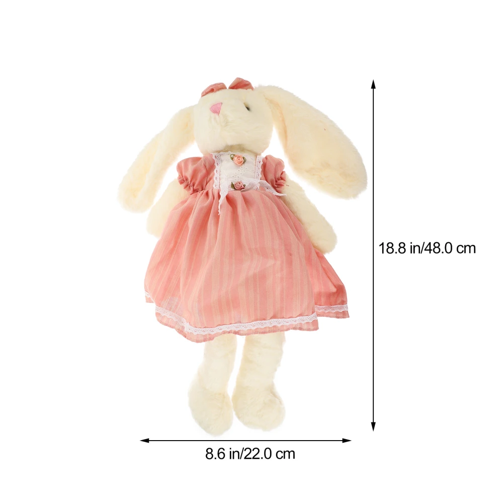 Bunny in Lace Edges Dress Doll Cartoon Large Plush Rabbit Doll Stuffed Animal