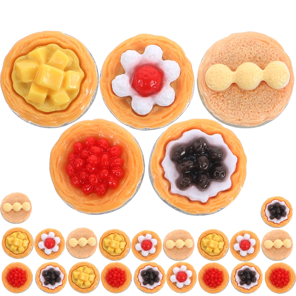 20 pcs Artificial Egg Tart Models Simulation Egg Tart Fake Egg Tart Realistic Food Display Props